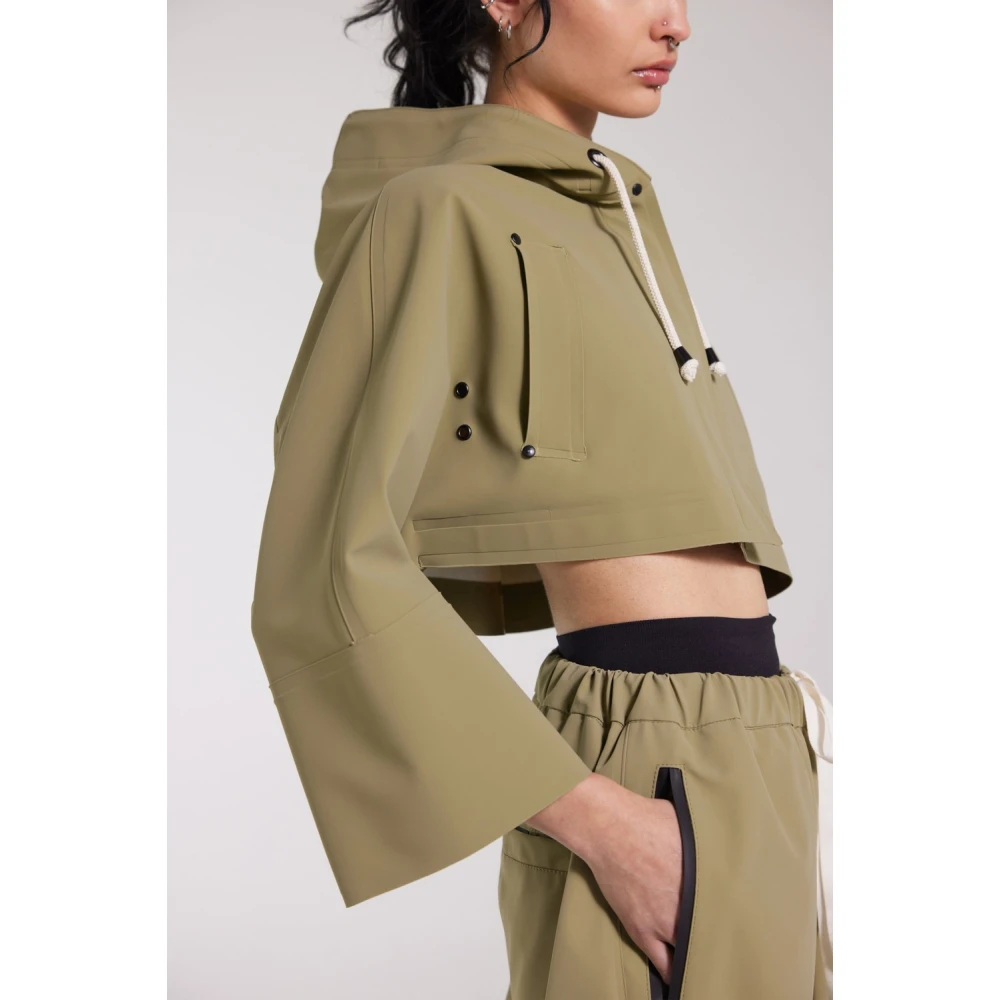 Stutterheim Korte Hooded Regenjas Green Dames
