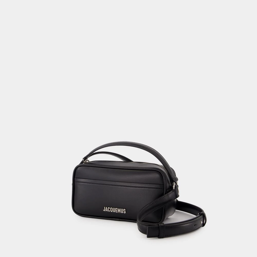 Jacquemus Zwarte leren crossbodytas Black Heren