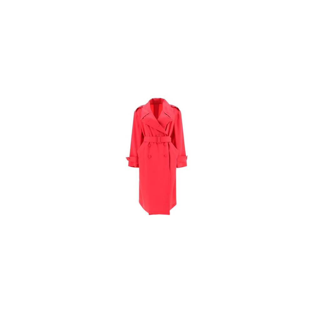 Paltò Geometrische Revers Trenchcoat Red Dames