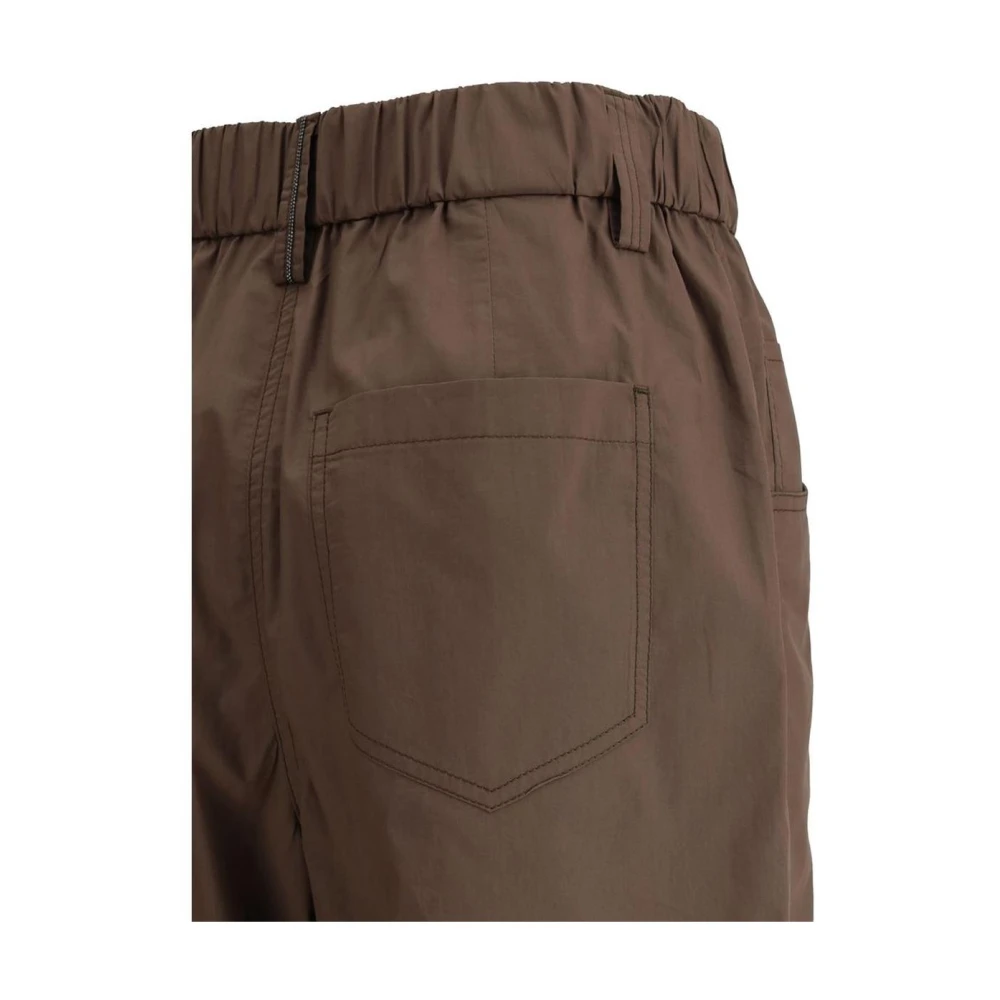 BRUNELLO CUCINELLI Comfortabele katoenen broek met zakken Brown Dames
