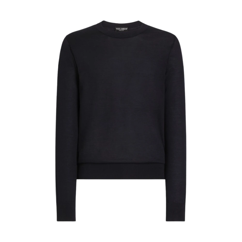 Dolce & Gabbana Round-Neck Knitwear - Male - Round-Neck Knitwear - Blue - Xl - Knitwear