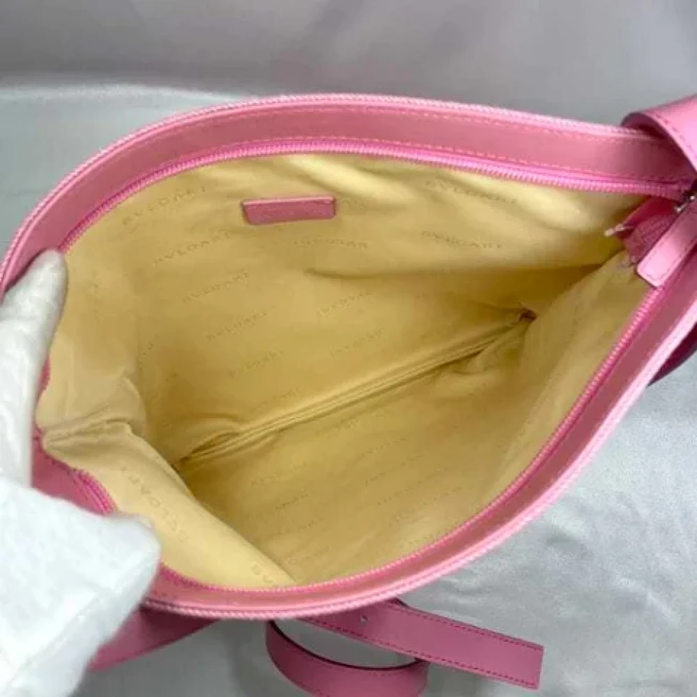 Bvlgari Vintage Pre-owned Canvas shoulder-bags Pink Dames