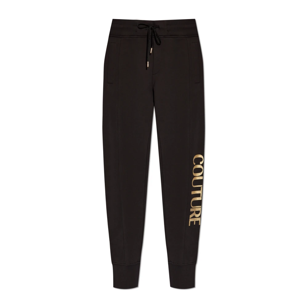 Versace Jeans Couture Sweatpants met bedrukt logo Black Heren