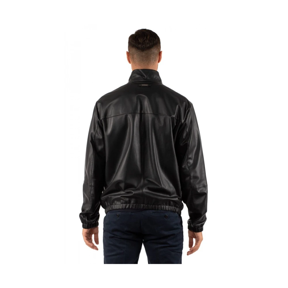 Emporio Armani Heren Leren Jas Black Heren