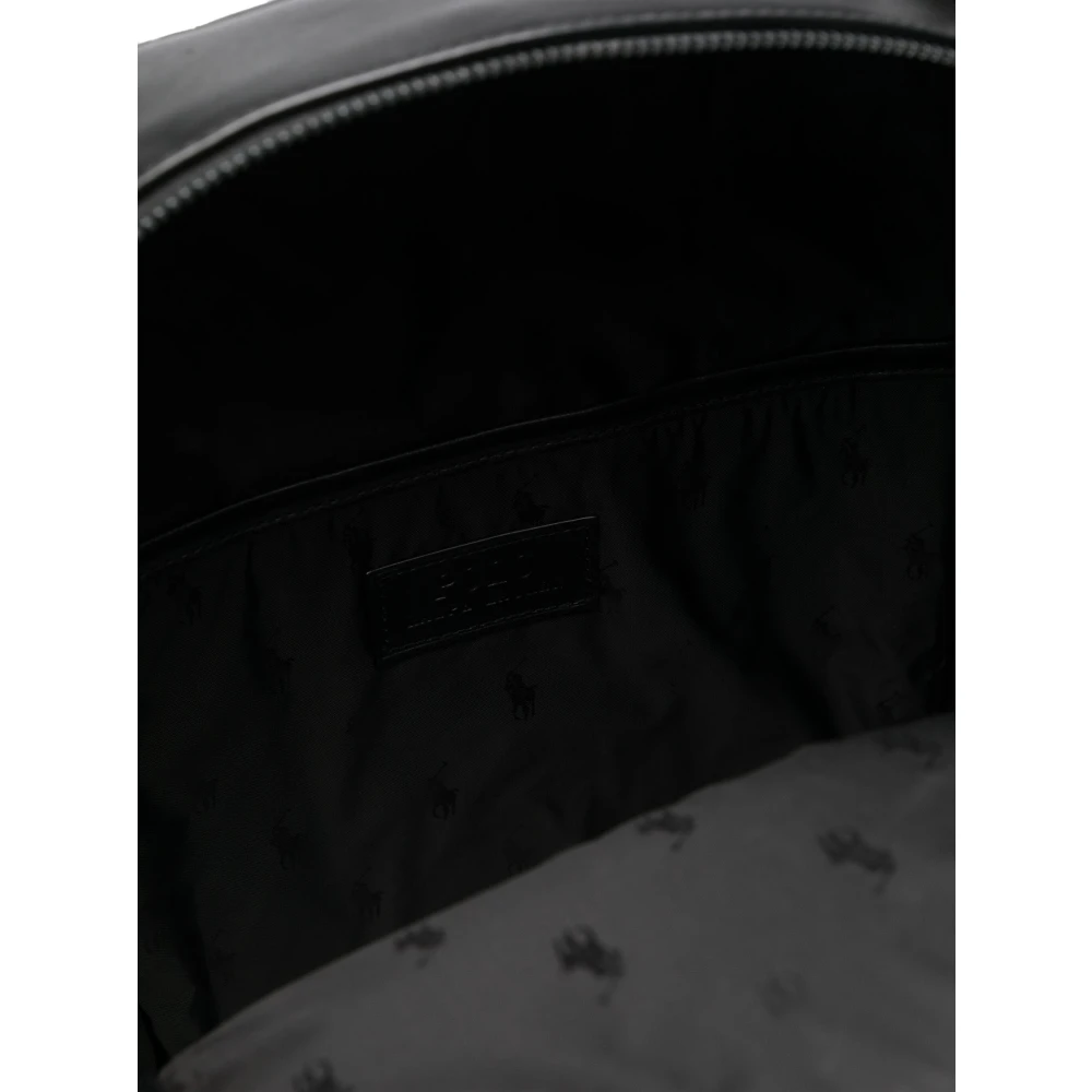 Polo Ralph Lauren Casual Zwarte Leren Rugzak Black Heren