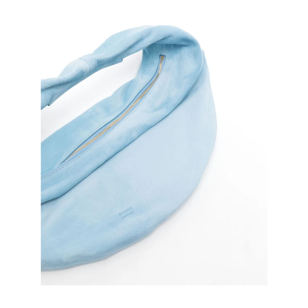 Khaite Blauwe Velvet Olivia Hobo Tote Tas Blue Dames