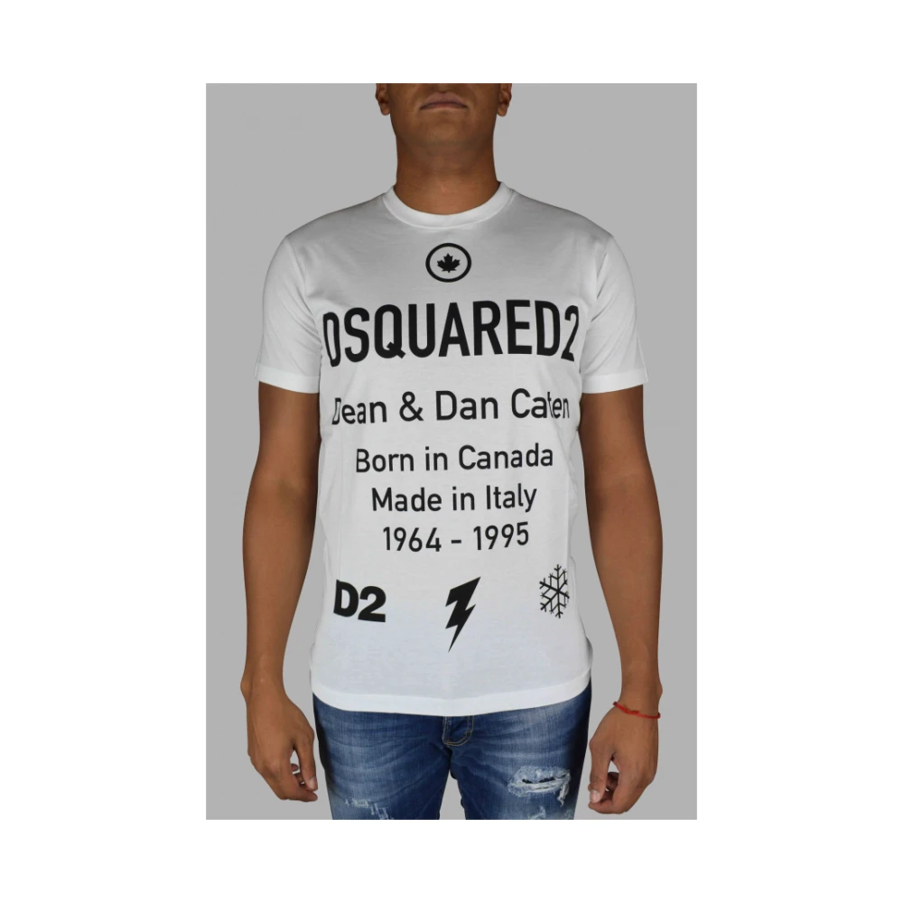 Dsquared2 Witte T-shirt met logo White Heren