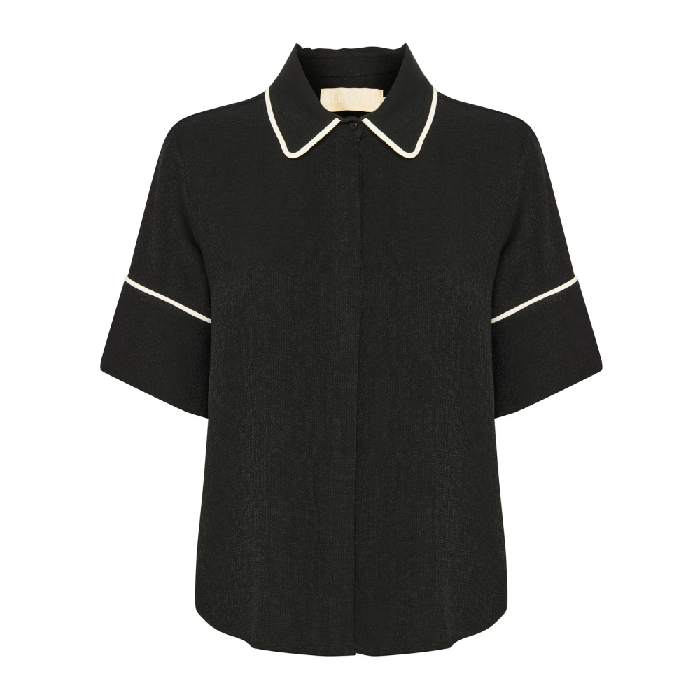 Soaked in Luxury Zwarte blouse met korte mouwen Black Dames