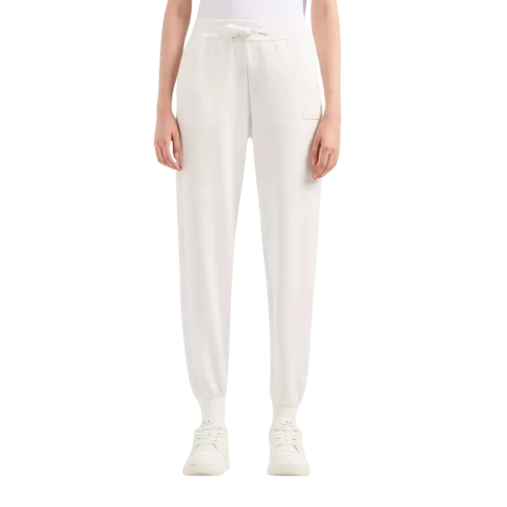 Armani Exchange Comfortabele Fleece Sweatpants voor Dagelijks Gebruik White Dames