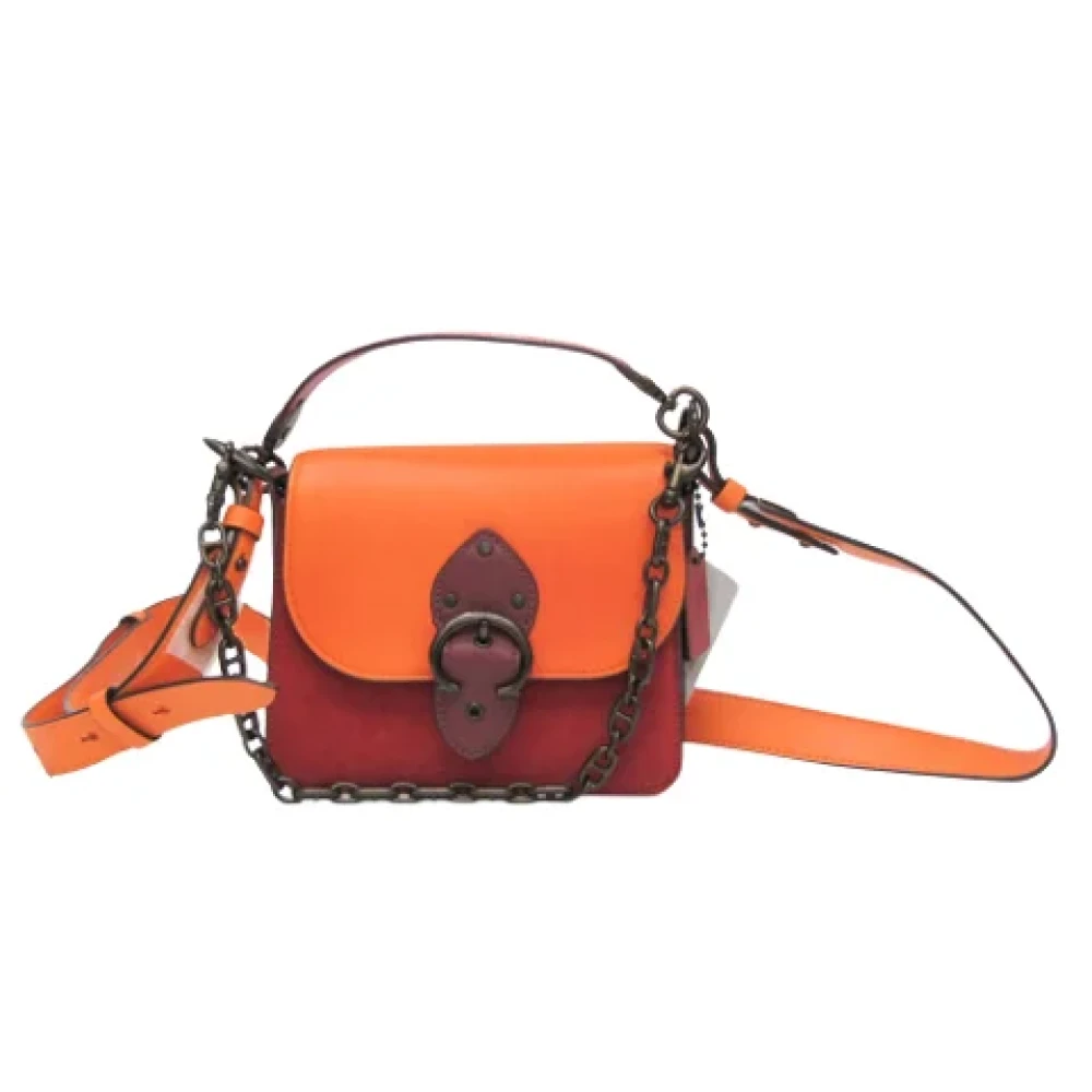 Coach Pre-owned Leather shoulder-bags Orange Dames