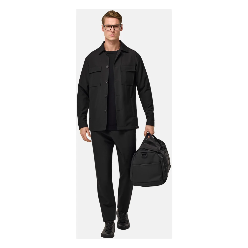 Boggi Milano Link Wol Shirt Jacket Black Heren