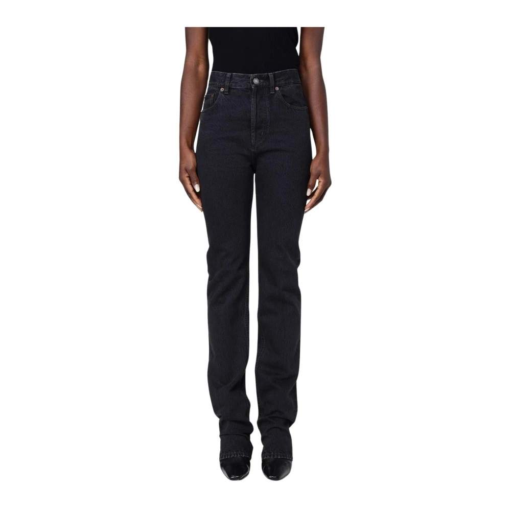 Saint Laurent Women's Black Straight Leg Jeans