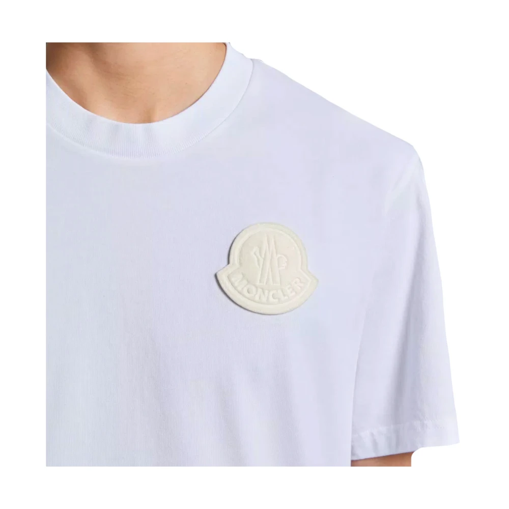 Moncler Logo Patch T-shirt White Heren