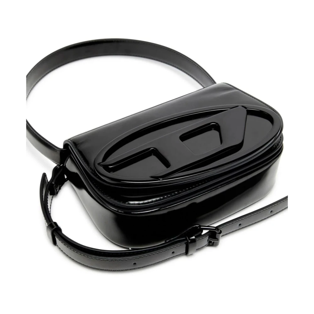 Diesel Zwarte Leren Crossbody Tas Black Dames
