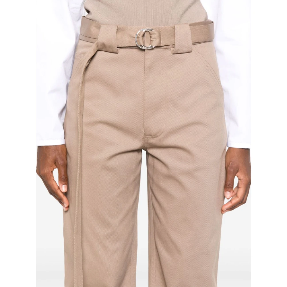 Alaïa Beige Katoenen Cargo Broek Beige Dames
