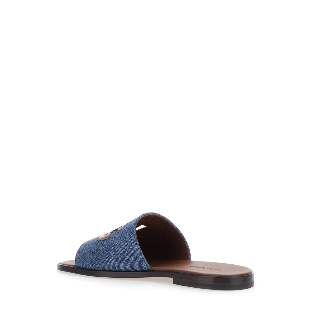 Dolce & Gabbana DG Cutout Denim Sliders