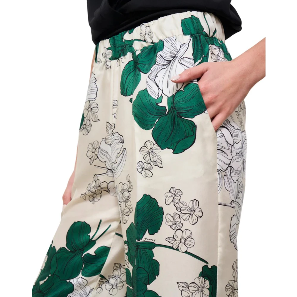 P.a.r.o.s.h. Bloemen Flared Broek Green Dames