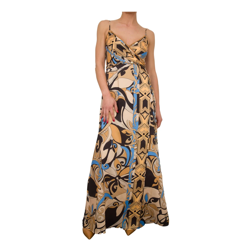 Nenette Lange Twill Poly Sjaal Print Jurk Multicolor Dames