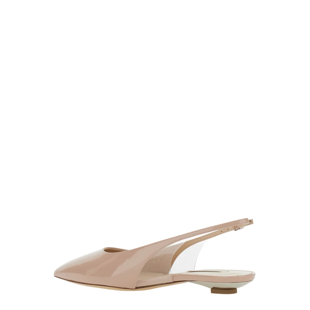 Casadei Beige Slingback Balletschoenen Patentleer Beige Dames