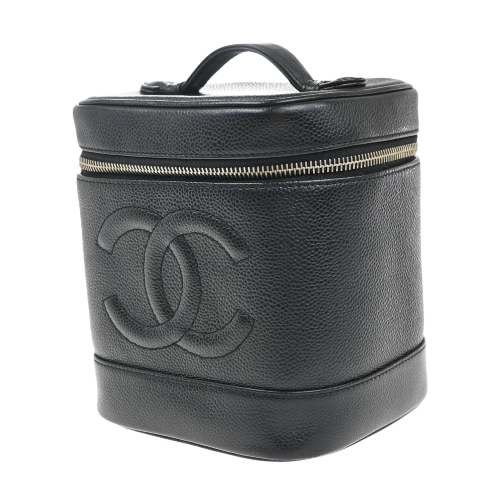 Chanel Vintage Women's Black Pre-Owned Vintage Vanity Case Bag