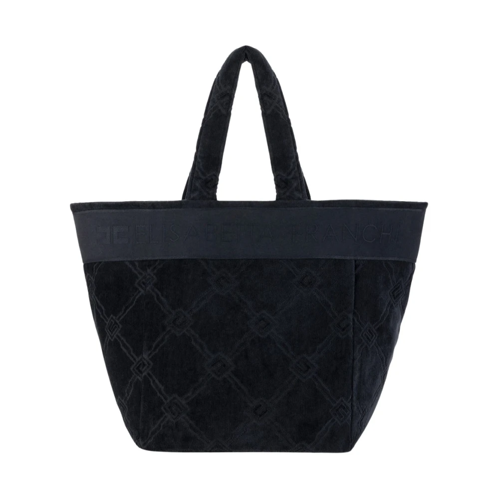 Elisabetta Franchi Diamantpatroon Tote Tas Zwart Black Dames