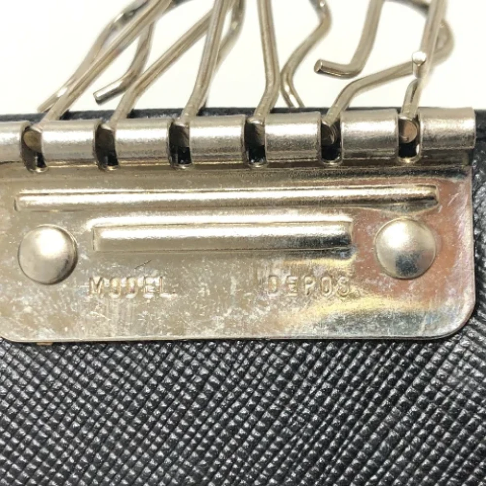 Prada Vintage Pre-owned Canvas key-holders Black Dames