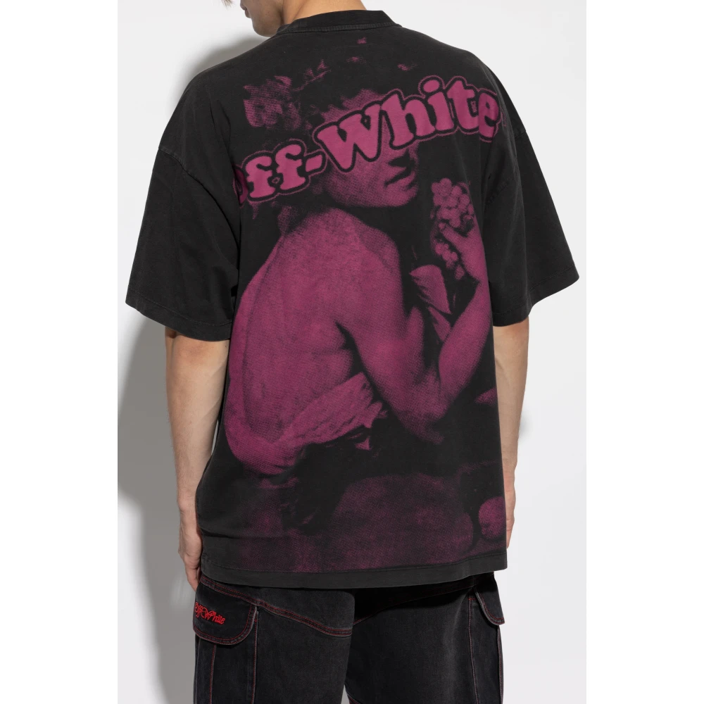 Off White Bedrukt T-shirt Black Heren