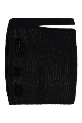 Cut-out Knitted Mini Skirt