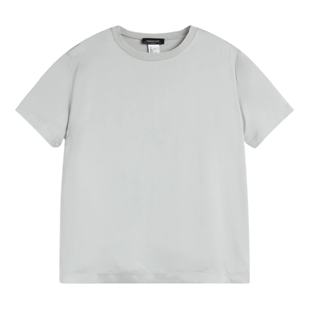 Fabiana Filippi Elegante korte mouw T-shirt Gray Dames