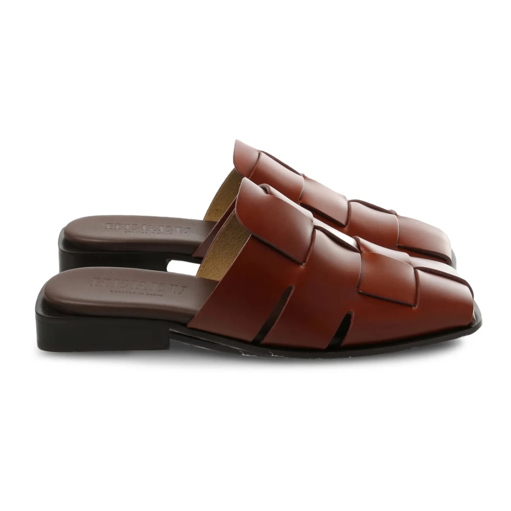 Hereu Brown Mules, Female, 8 Uk, Coraia Interwoven Mule