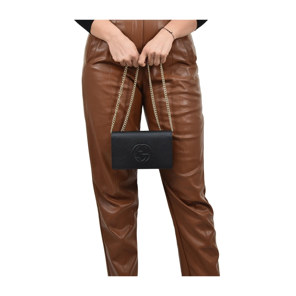 Gucci Soho Chain Wallet Black Dames