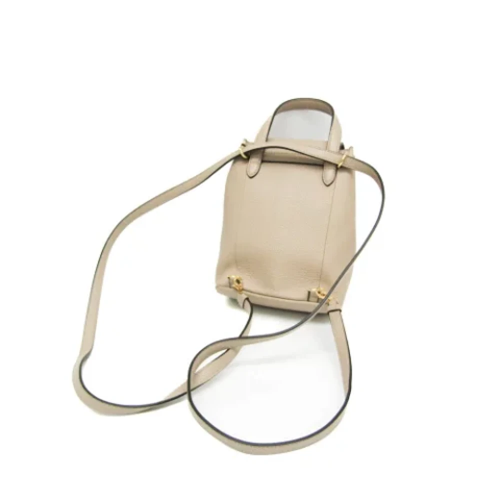 Salvatore Ferragamo Pre-owned Leather backpacks Beige Dames