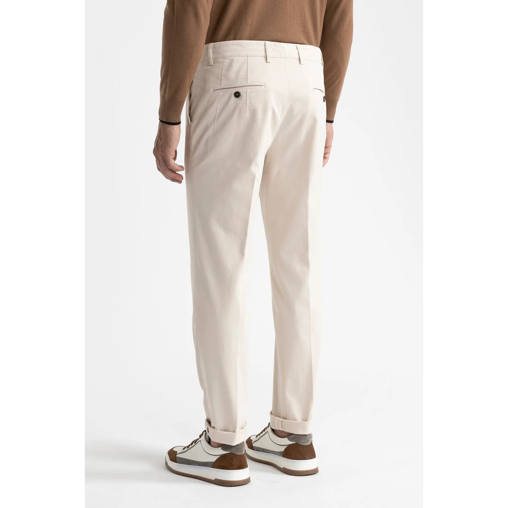 PESERICO Stretch katoenen chino's Beige Heren