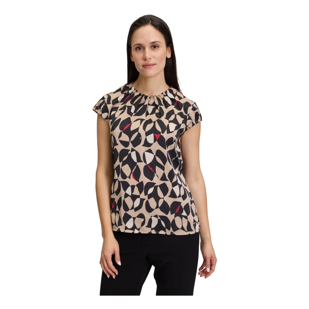 Betty & Co Blouse met korte mouwen en uniek design Multicolor Dames