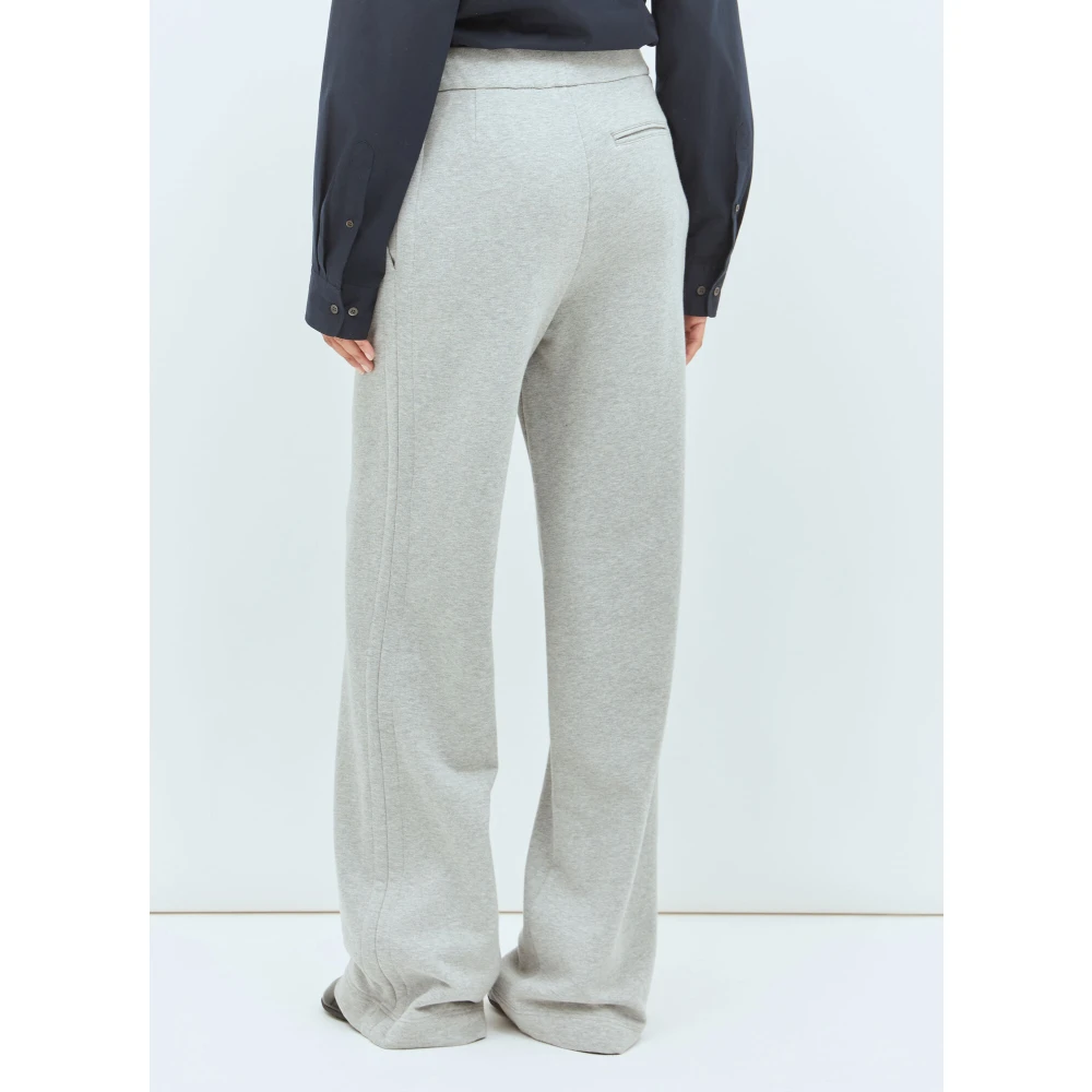 Dries Van Noten Katoenen Jersey Wide-Leg Track Pants Gray Dames
