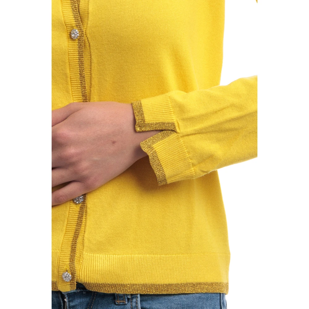 Liu Jo Gebreide Cardigan voor Vrouwen Yellow Dames
