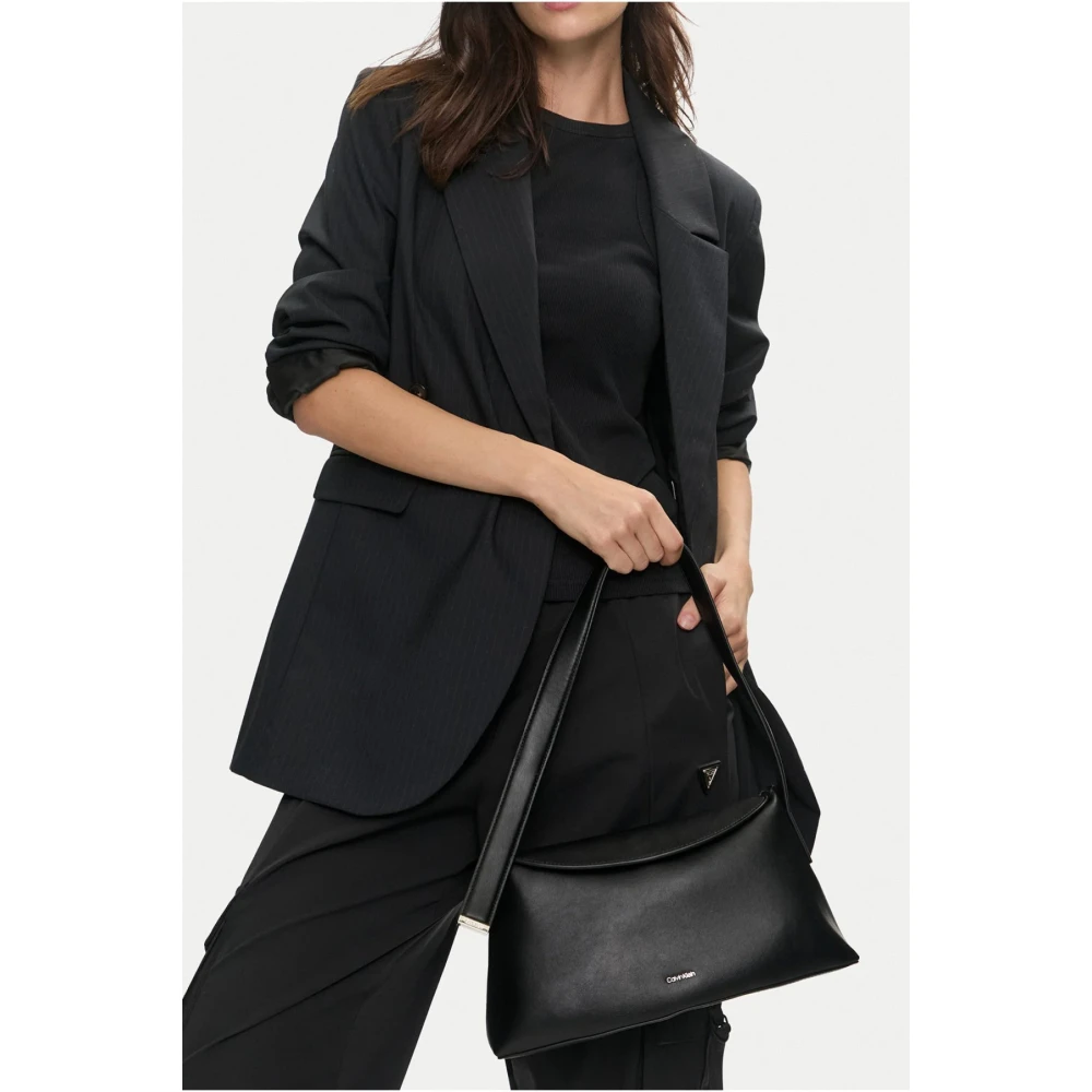 Calvin Klein Zwarte Soft Sculpt Schoudertas Black Dames