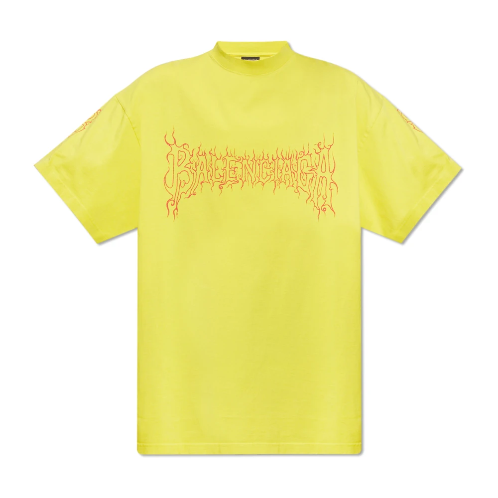 Balenciaga T-shirt met logo-print Yellow Heren