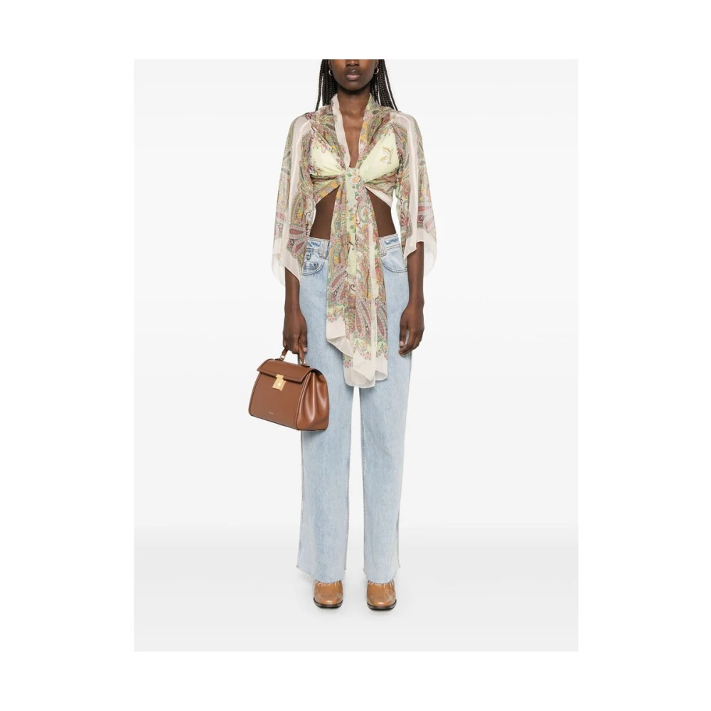 ETRO Groene Strik-Front Transparante Jas Multicolor Dames