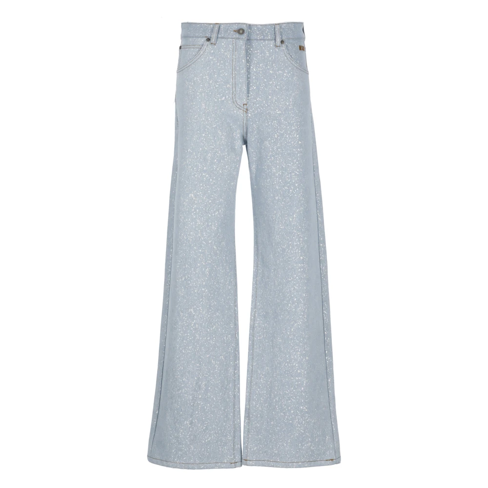 Msgm Lichtblauwe Katoenen Jeans Vrouw Blue Dames