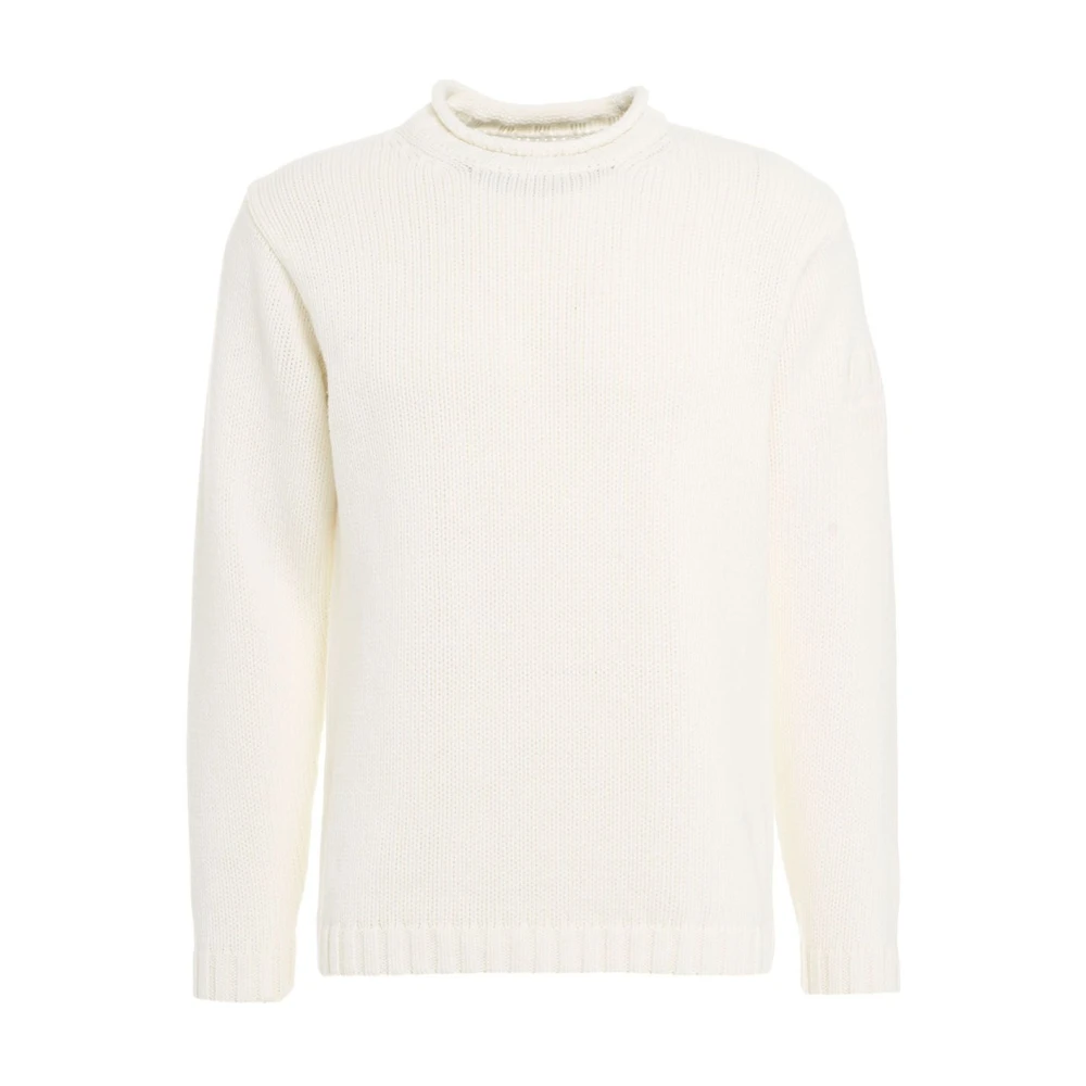 C.p. Company Vit Stickad Tröja Aw24 White, Herr