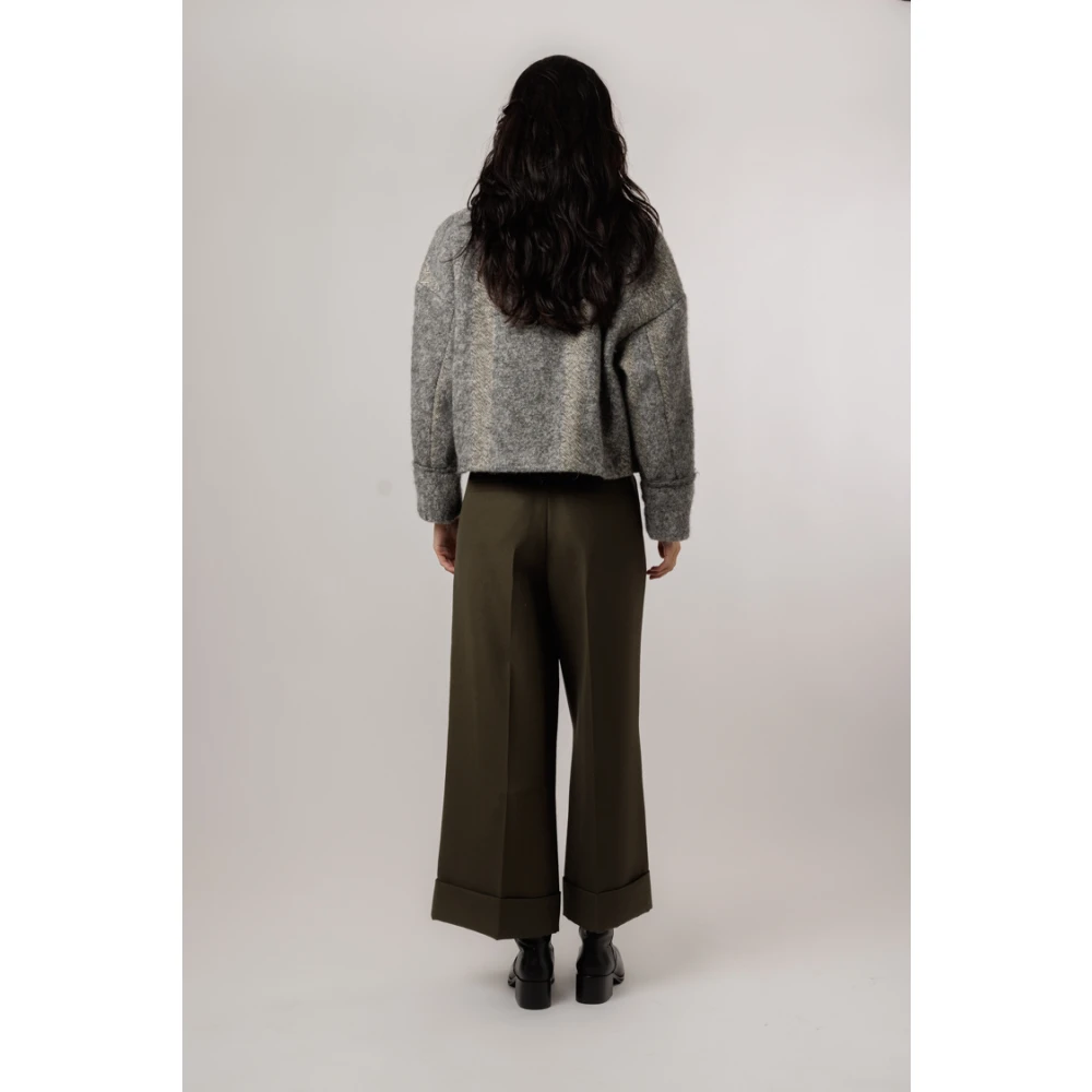 Momoni Grijze Oversized Wollen Jas Gray Dames