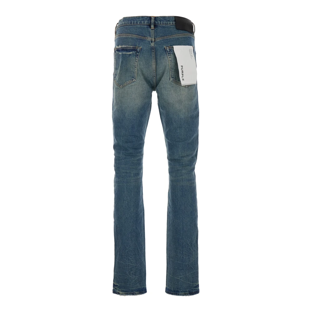 Purple Brand Denim Man Logo Patch Ripped Jeans Blue Heren