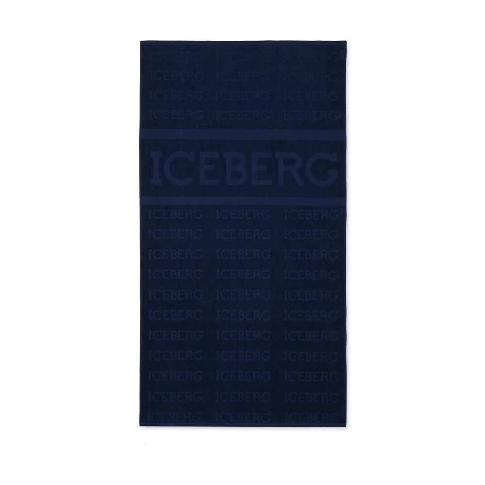 Iceberg Luxe Logo Strandhanddoek Blue Heren