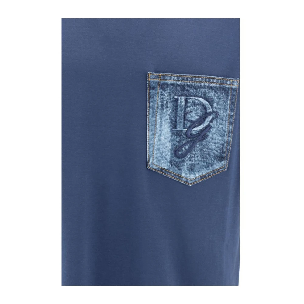 Dolce & Gabbana Denim Zak Logo T-Shirt Blue Heren