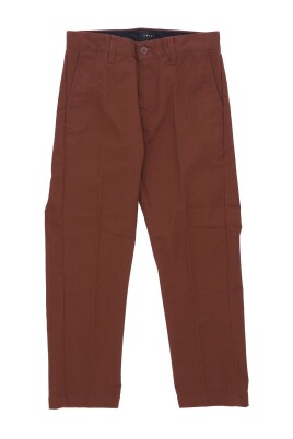 structured-fabric-flooded-pants-brown