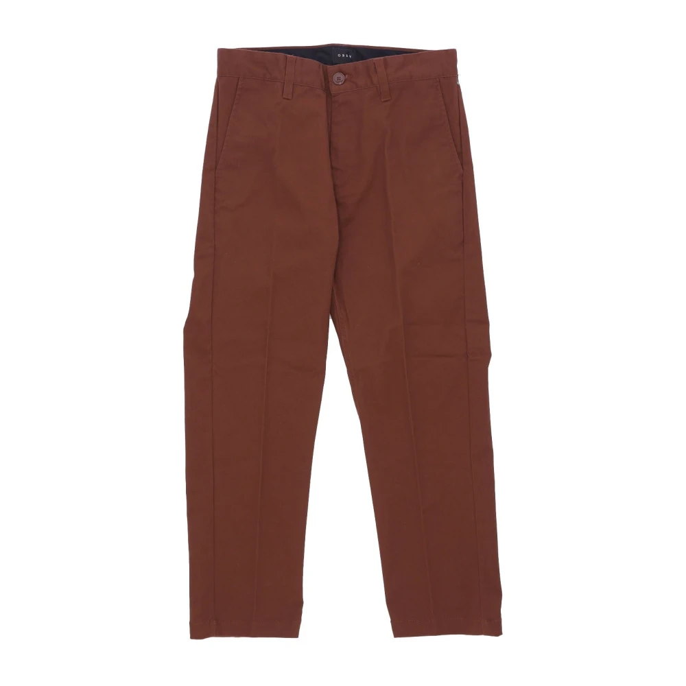 Obey Gestructureerde Stof Overstromingsbroek Bruin Brown Heren