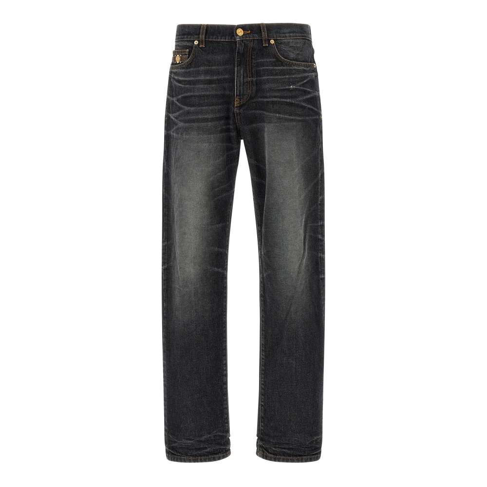Versace Men's Black Medusa Biggie Regular-Fit Jeans - Straight Fit Jeans - W32 - Jeans