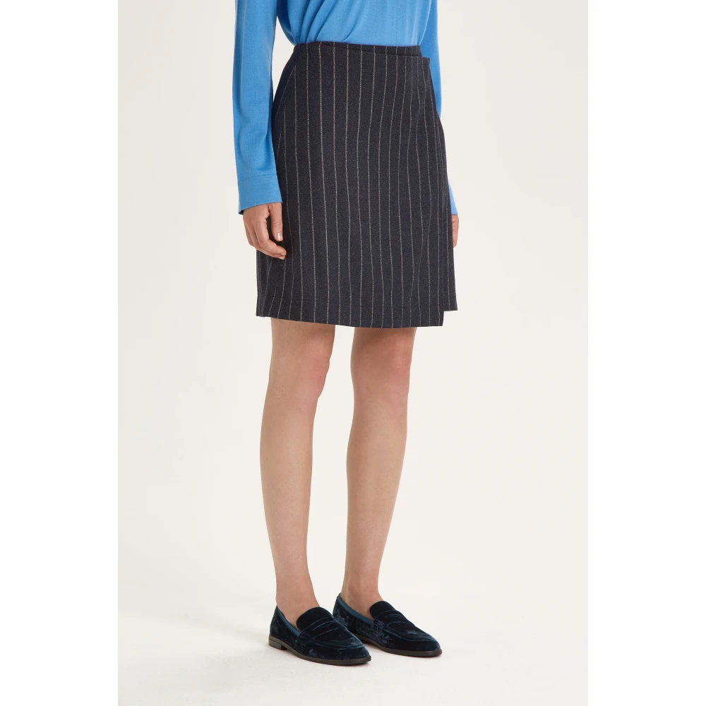 Maliparmi Pinstripe Omslagrok Gray Dames