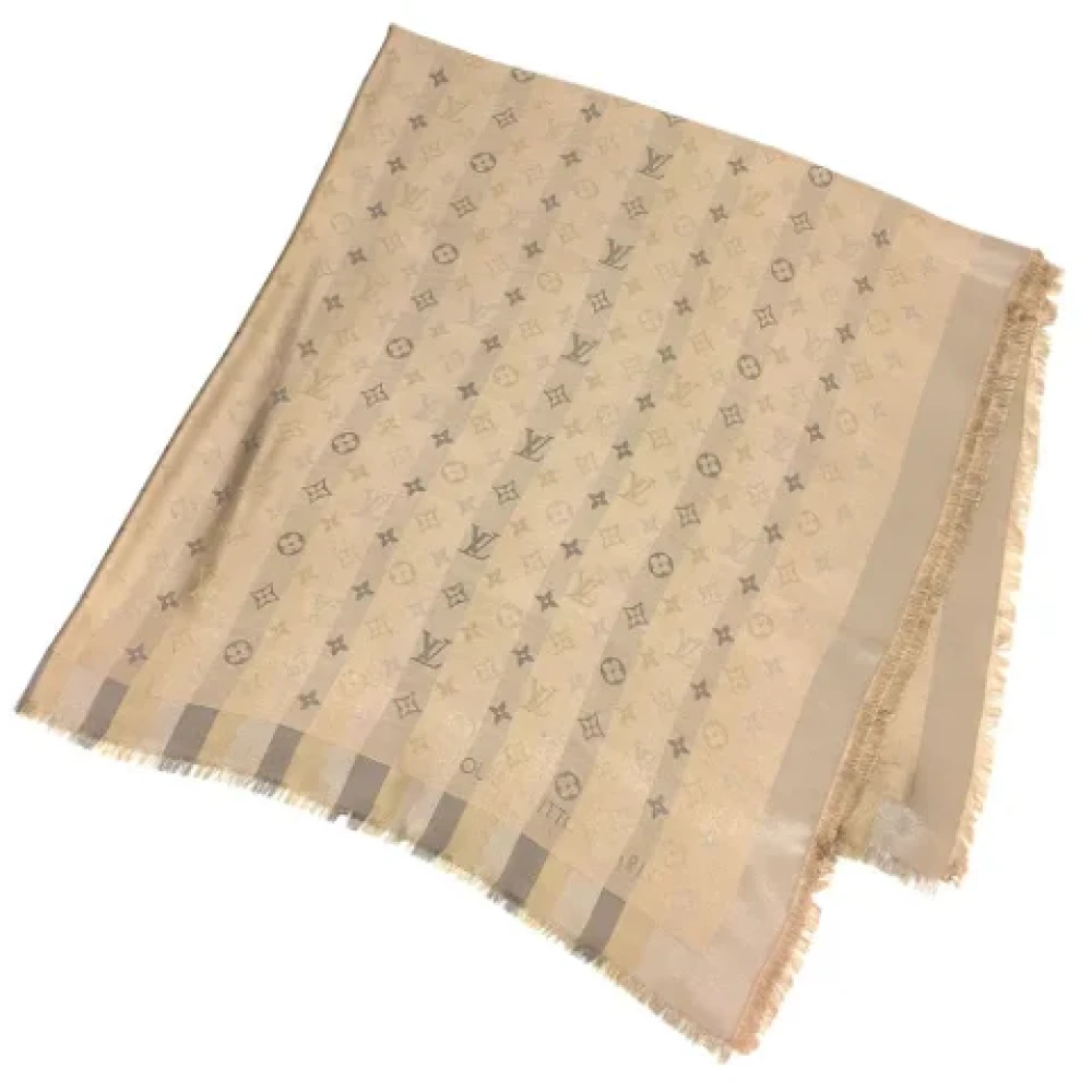 Louis Vuitton Vintage Pre-owned Wool scarves Beige Dames